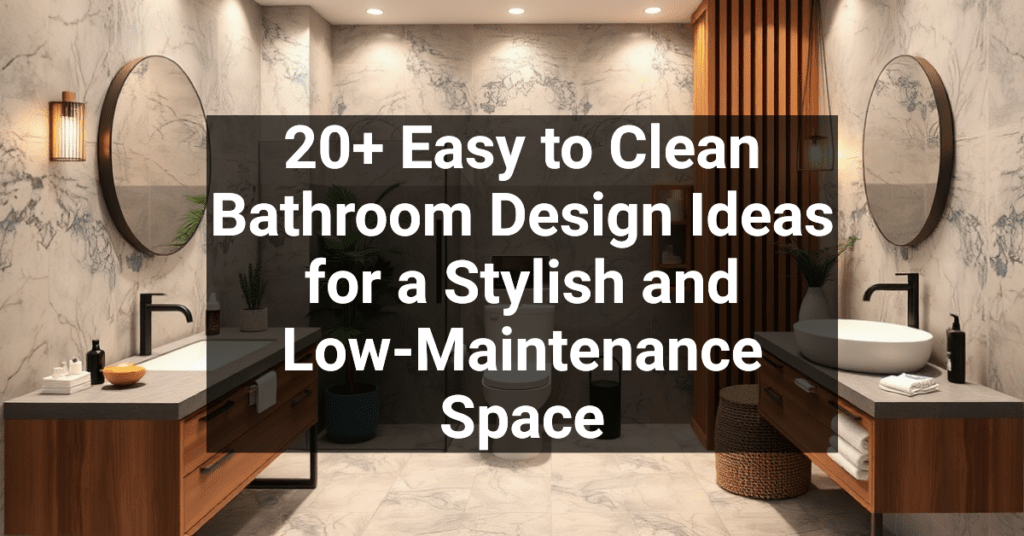 20+ Easy to Clean Bathroom Design Ideas for a Stylish and Low-Maintenance Space