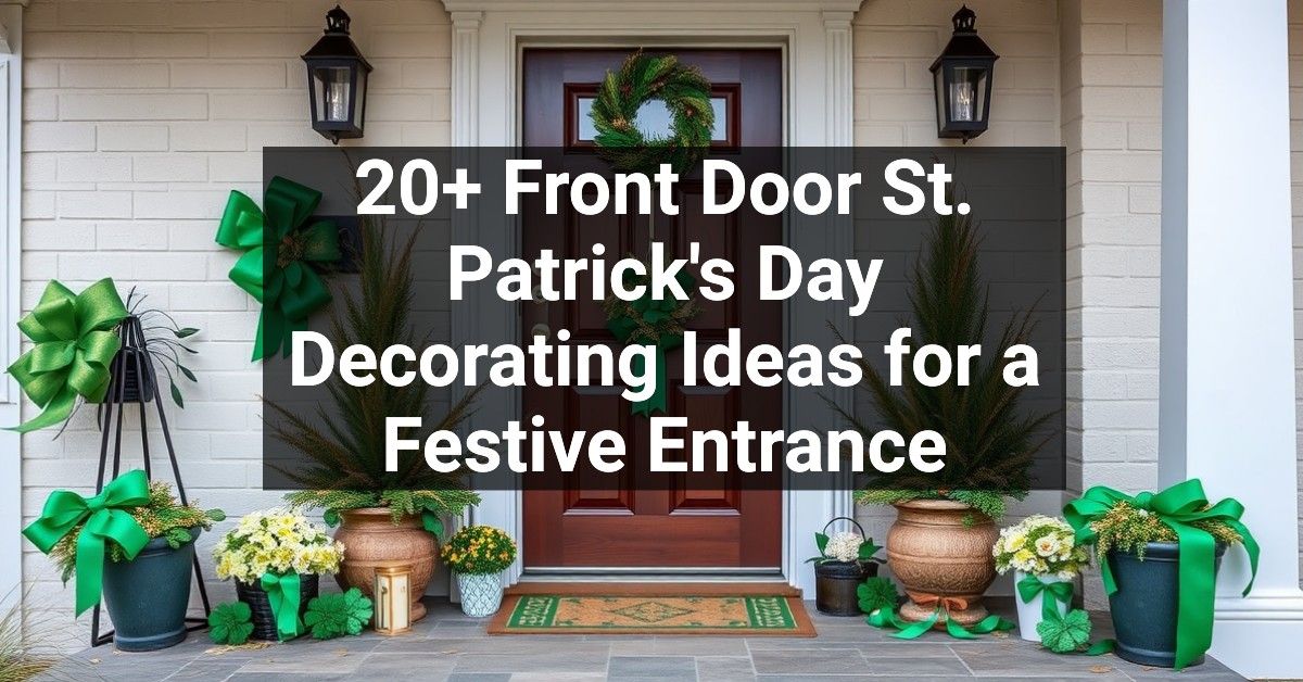 20+ Front Door St. Patrick's Day Decorating Ideas for a Festive Entrance