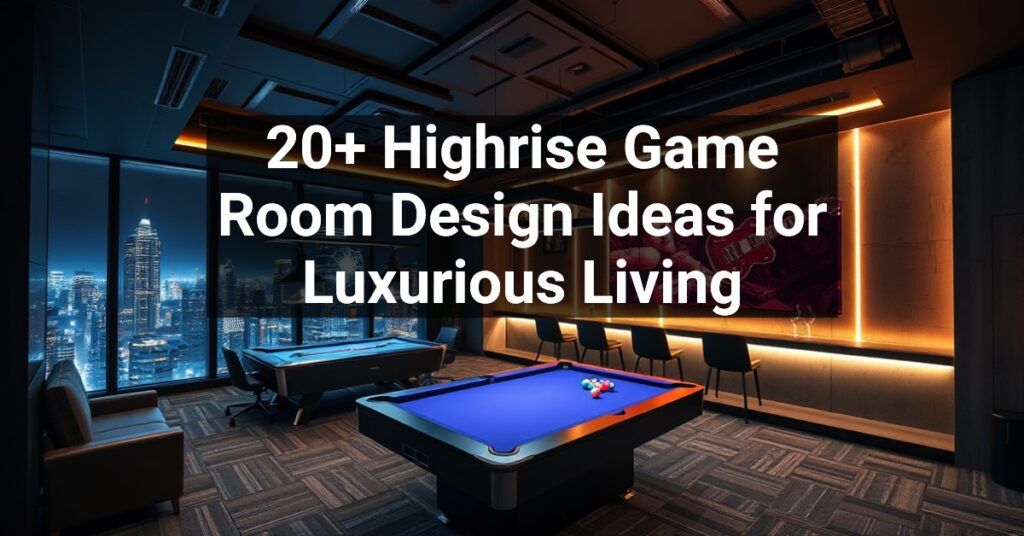 20+ Highrise Game Room Design Ideas for Luxurious Living