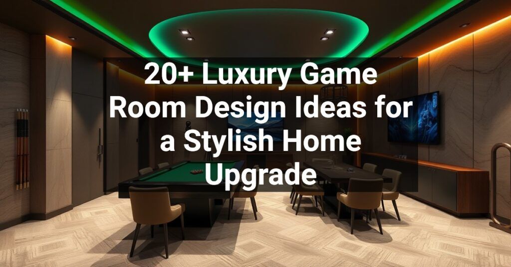 20+ Luxury Game Room Design Ideas for a Stylish Home Upgrade