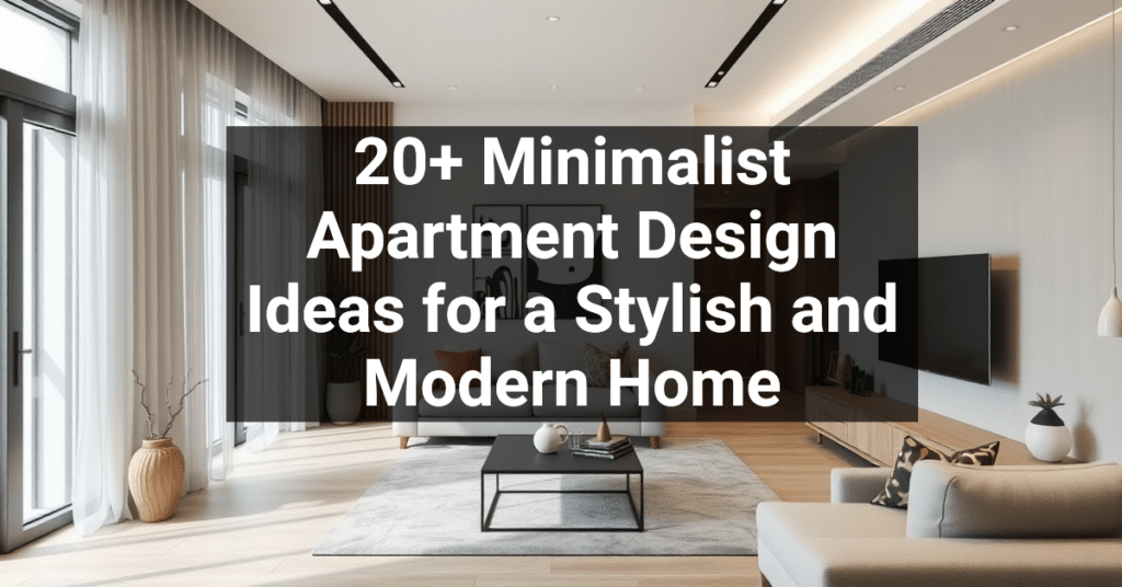 20+ Minimalist Apartment Design Ideas for a Stylish and Modern Home