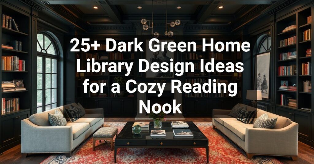 25+ Dark Green Home Library Design Ideas for a Cozy Reading Nook