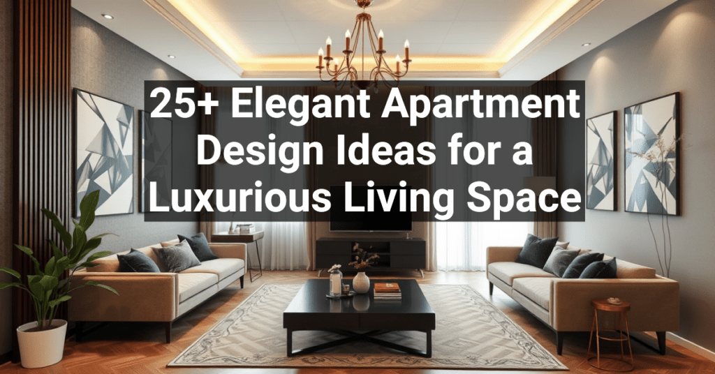 25+ Elegant Apartment Design Ideas for a Luxurious Living Space