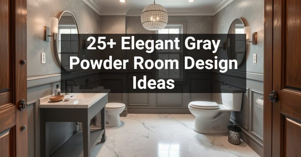 25+ Elegant Gray Powder Room Design Ideas