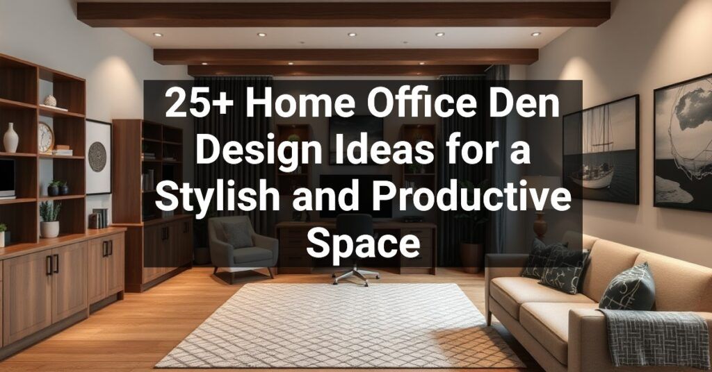 25+ Home Office Den Design Ideas for a Stylish and Productive Space