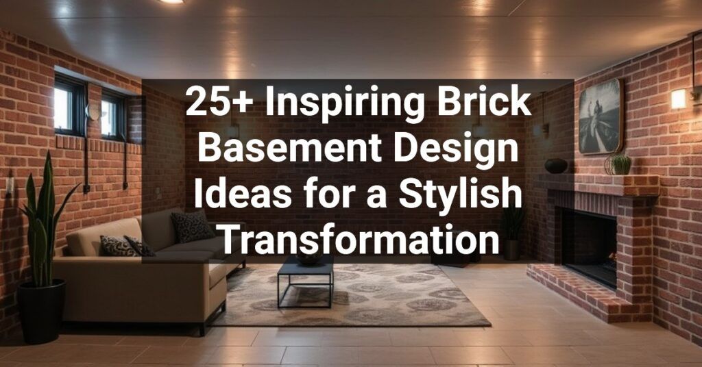 25+ Inspiring Brick Basement Design Ideas for a Stylish Transformation