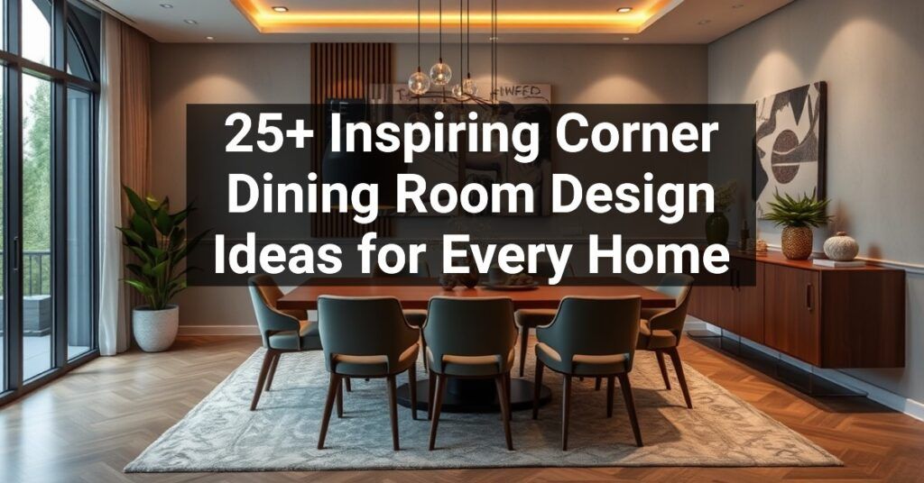 25+ Inspiring Corner Dining Room Design Ideas for Every Home