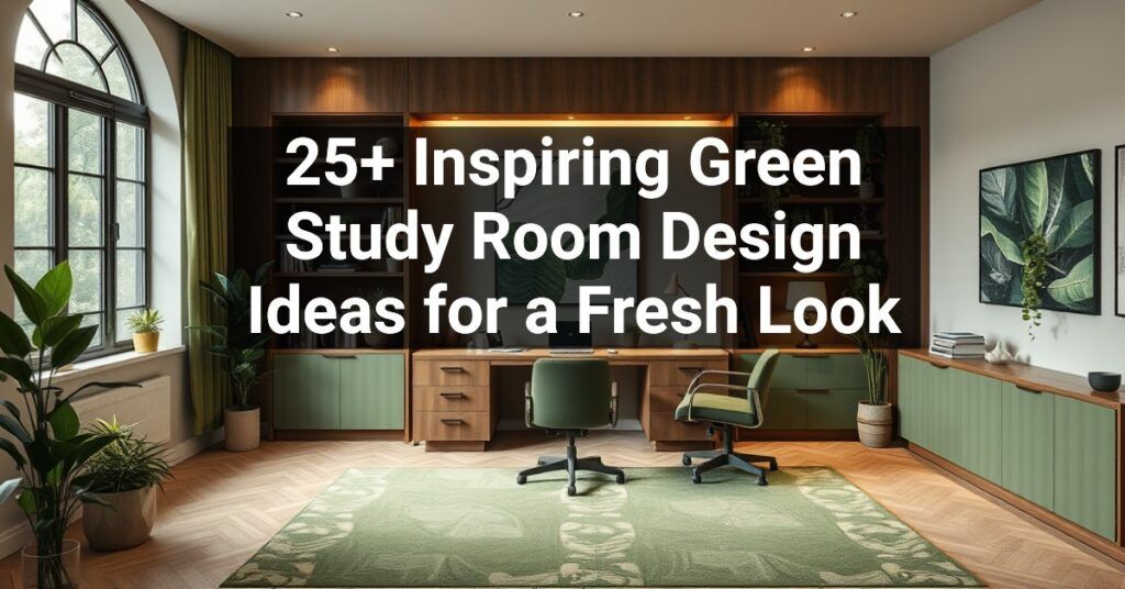 25+ Inspiring Green Study Room Design Ideas for a Fresh Look