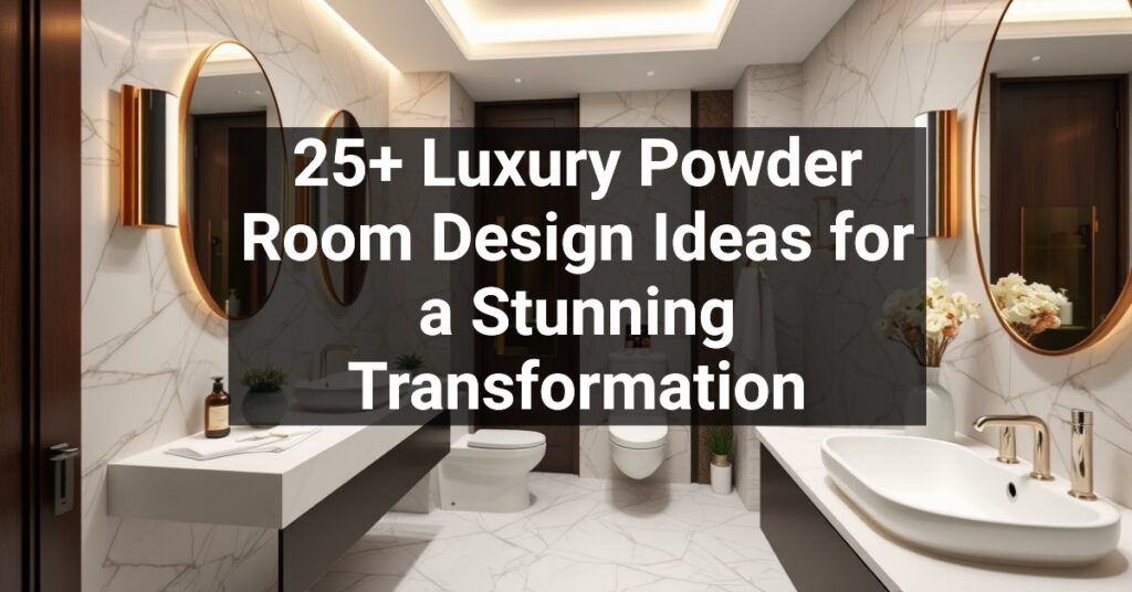 25+ Luxury Powder Room Design Ideas for a Stunning Transformation