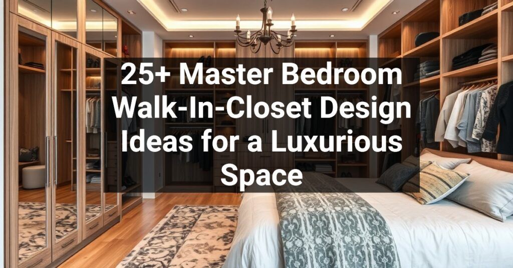 25+ Master Bedroom Walk-In-Closet Design Ideas for a Luxurious Space