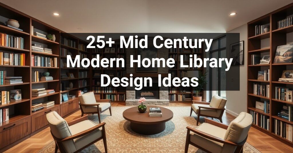 25+ Mid Century Modern Home Library Design Ideas