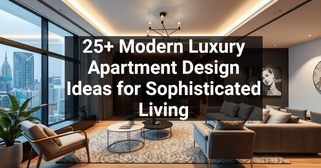 25+ Modern Luxury Apartment Design Ideas for Sophisticated Living