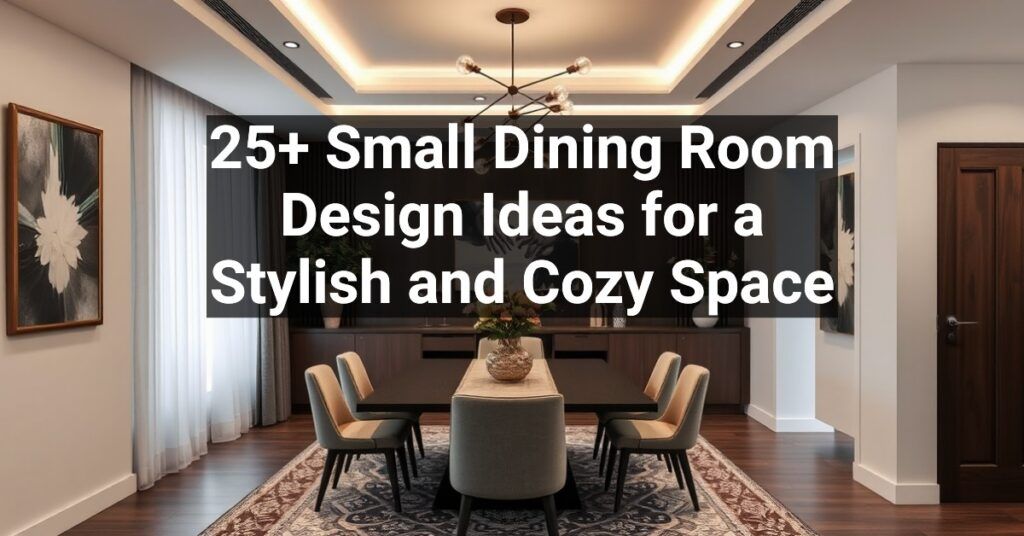 25+ Small Dining Room Design Ideas for a Stylish and Cozy Space