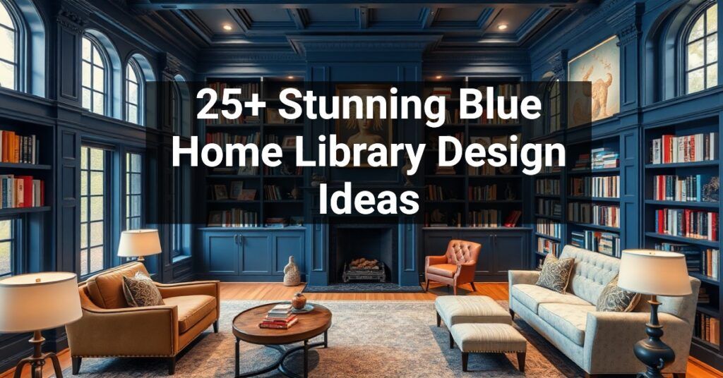 25+ Stunning Blue Home Library Design Ideas