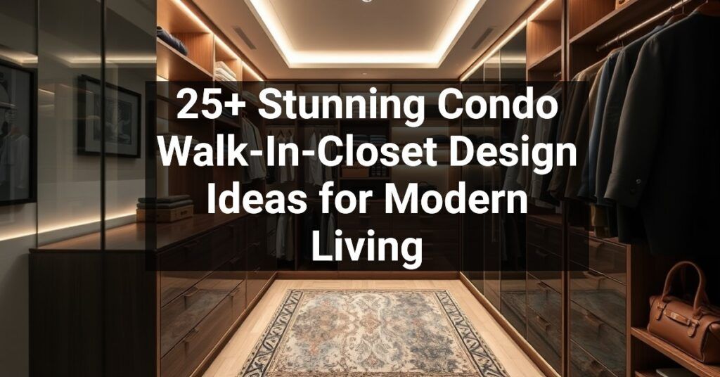 25+ Stunning Condo Walk-In-Closet Design Ideas for Modern Living