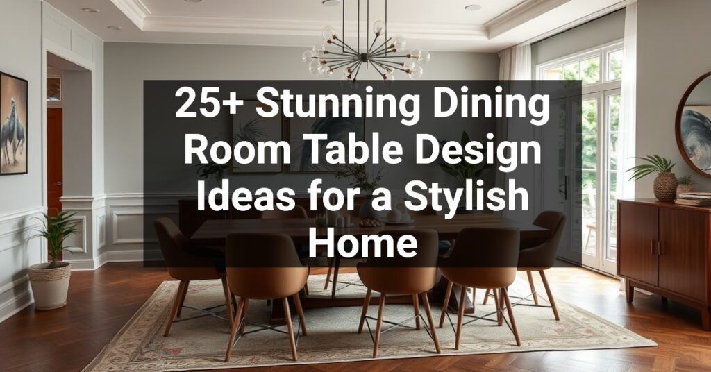 25+ Stunning Dining Room Table Design Ideas for a Stylish Home