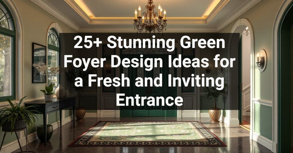 25+ Stunning Green Foyer Design Ideas for a Fresh and Inviting Entrance