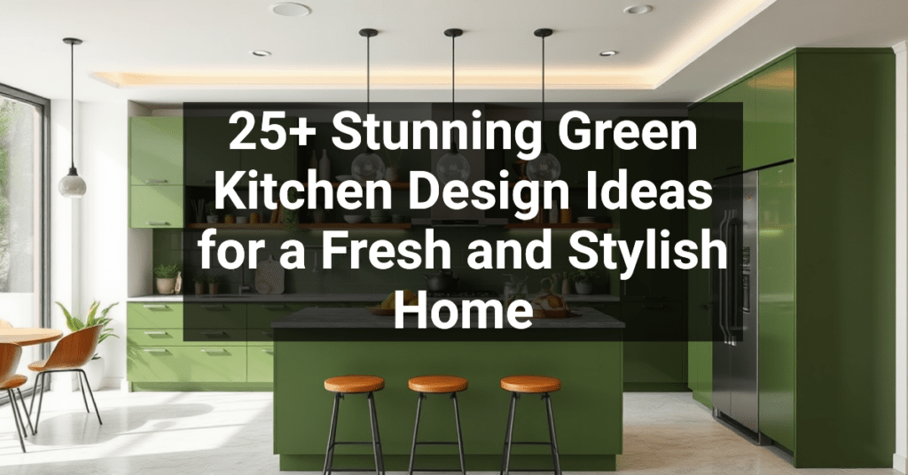 25+ Stunning Green Kitchen Design Ideas for a Fresh and Stylish Home