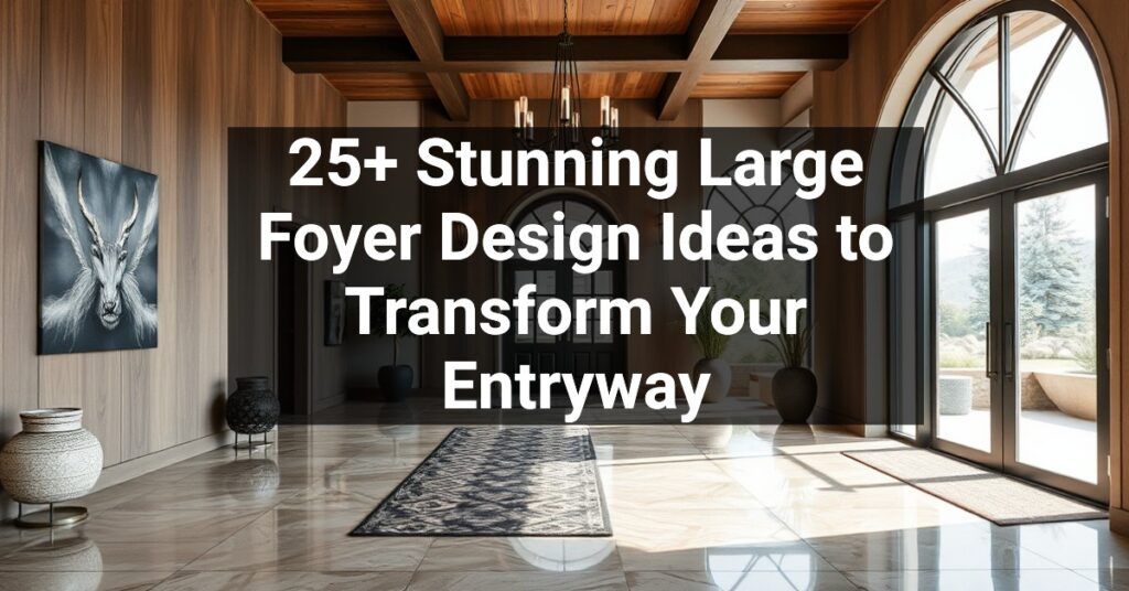 25+ Stunning Large Foyer Design Ideas to Transform Your Entryway