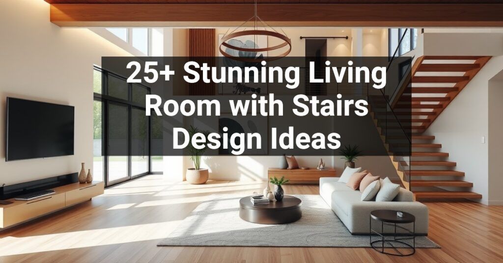 25+ Stunning Living Room with Stairs Design Ideas