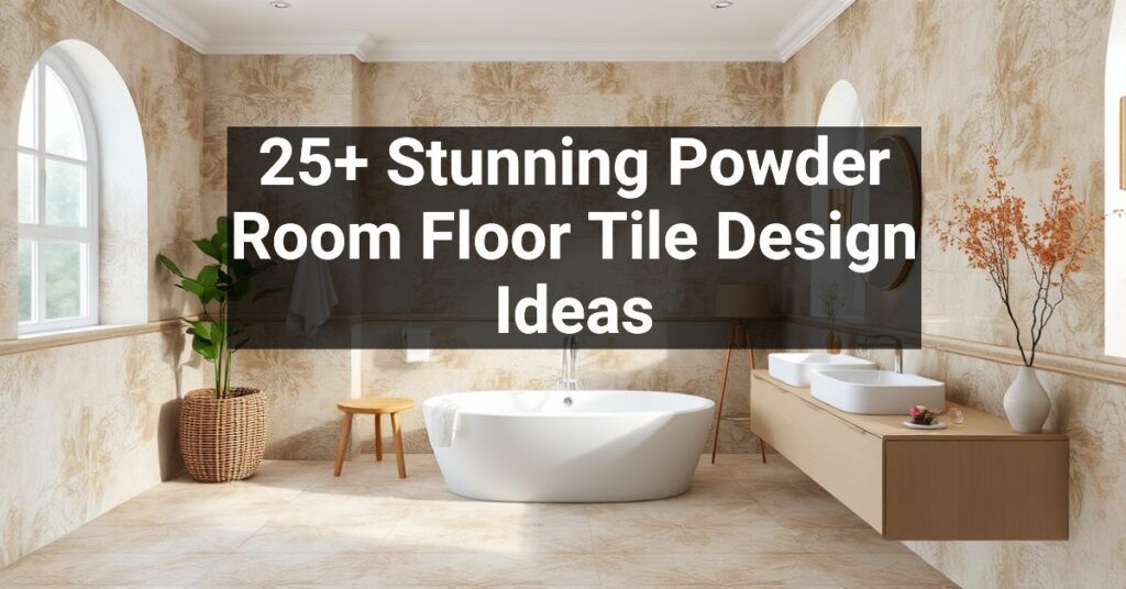 25+ Stunning Powder Room Floor Tile Design Ideas