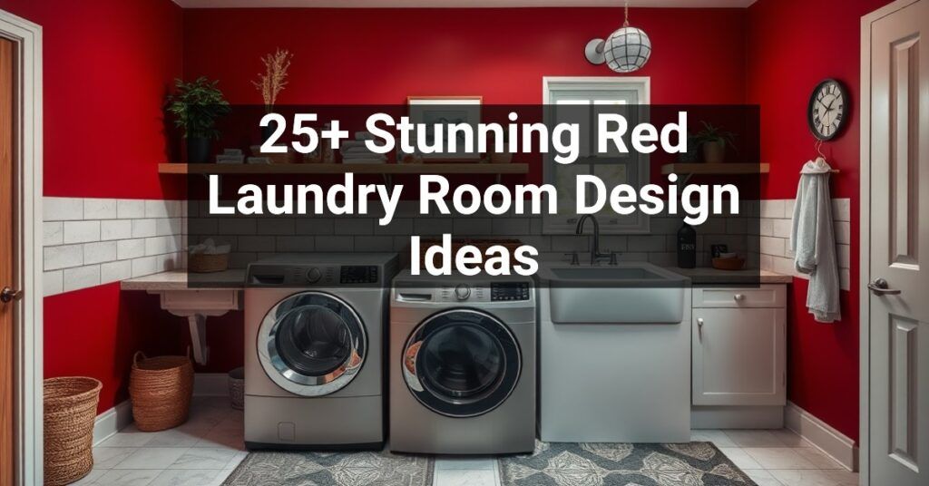 25+ Stunning Red Laundry Room Design Ideas