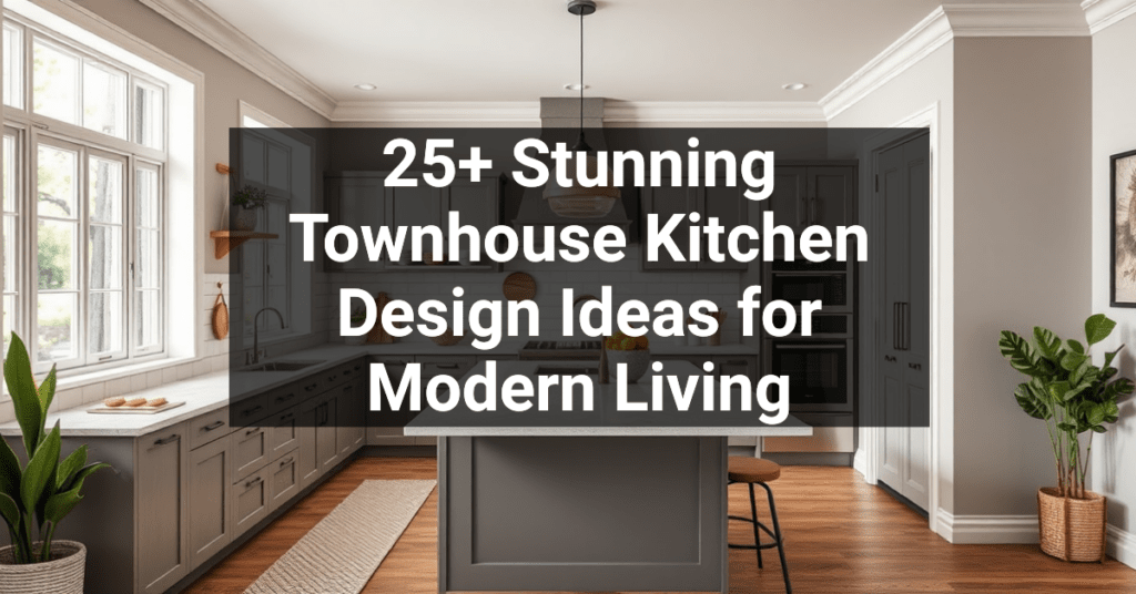 25+ Stunning Townhouse Kitchen Design Ideas for Modern Living