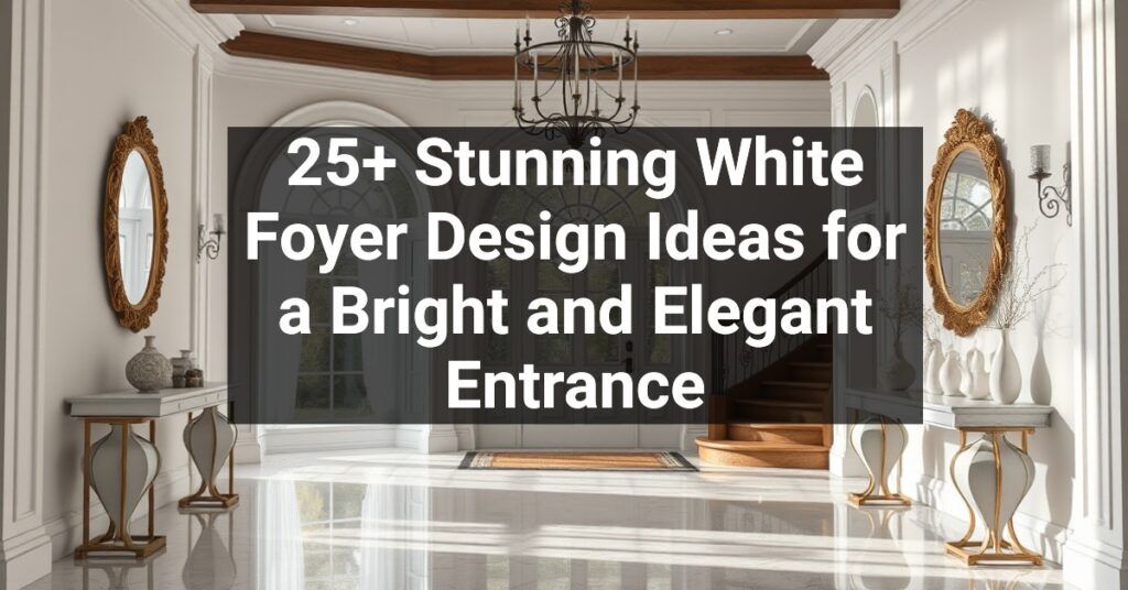 25+ Stunning White Foyer Design Ideas for a Bright and Elegant Entrance