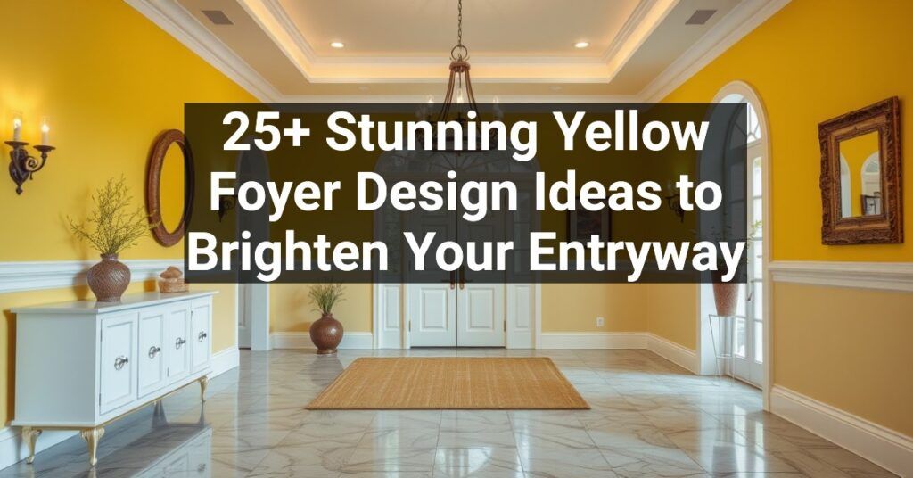 25+ Stunning Yellow Foyer Design Ideas to Brighten Your Entryway