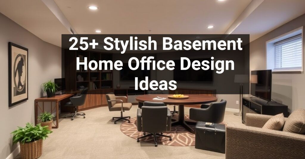 25+ Stylish Basement Home Office Design Ideas