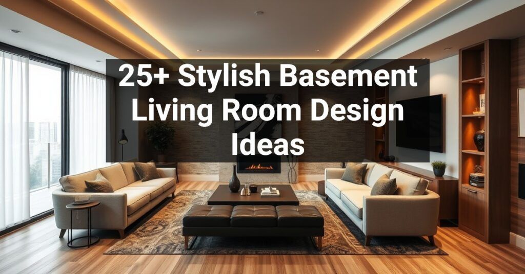 25+ Stylish Basement Living Room Design Ideas