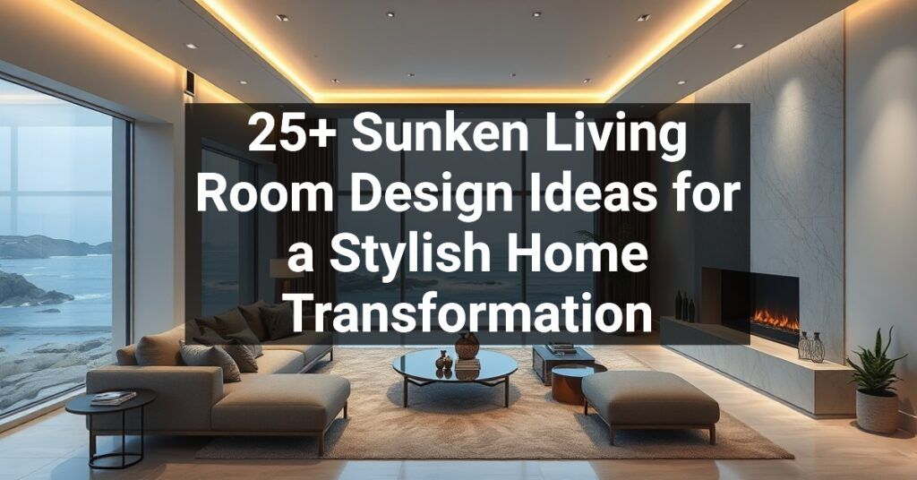 25+ Sunken Living Room Design Ideas for a Stylish Home Transformation