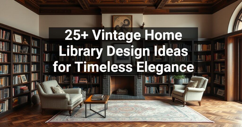 25+ Vintage Home Library Design Ideas for Timeless Elegance