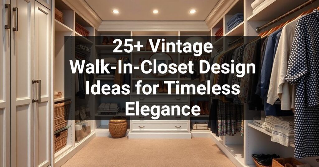 25+ Vintage Walk-In-Closet Design Ideas for Timeless Elegance