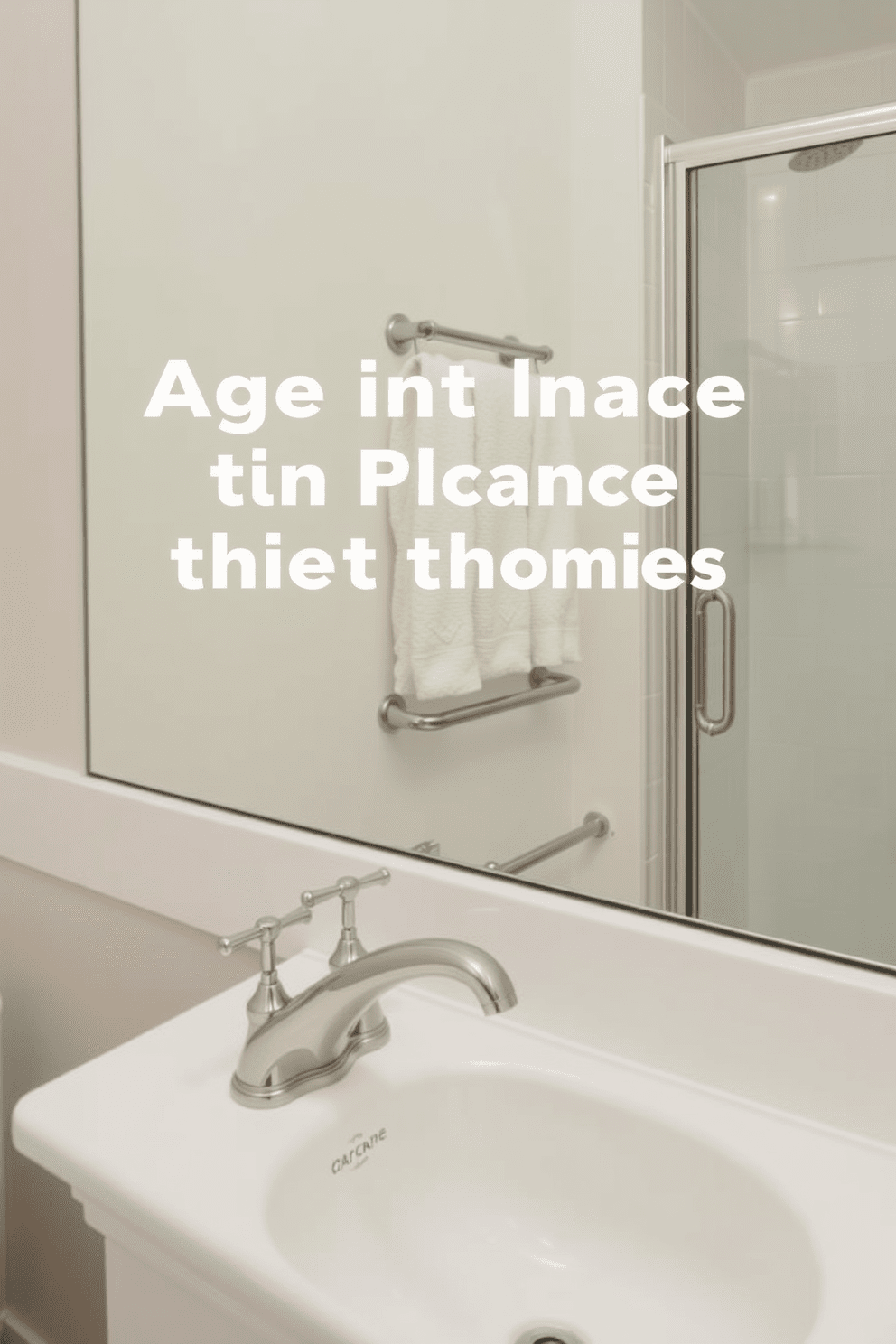 Aging in Place bathroom design features lever-style faucet handles for easier use, promoting accessibility and convenience. The space is designed with safety in mind, incorporating grab bars and a walk-in shower to enhance mobility for all ages.