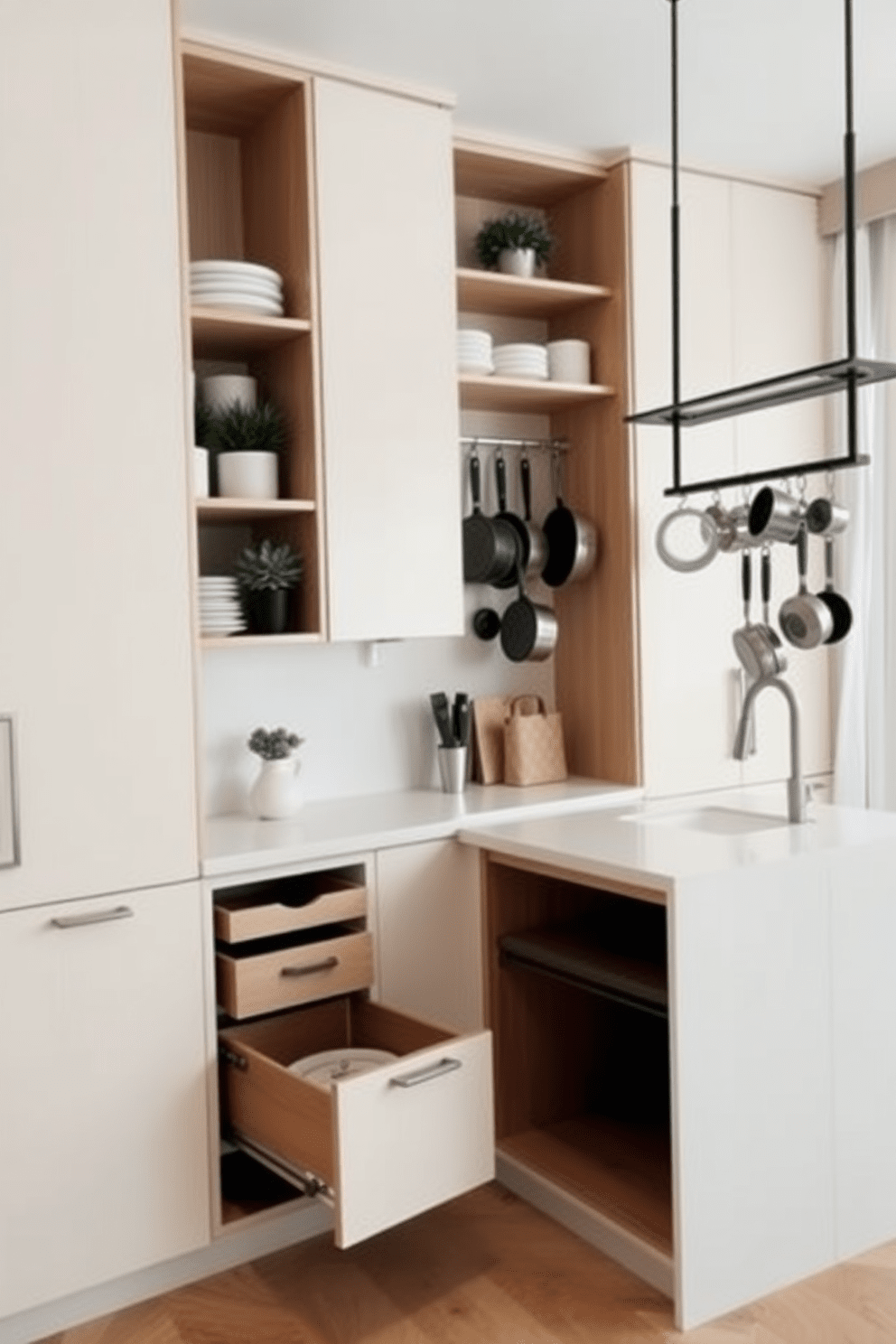 A vibrant kitchen featuring a creative backsplash with bold geometric patterns that draw the eye and add personality to the space. The cabinetry is sleek and modern, with a contrasting color that complements the striking backsplash design.