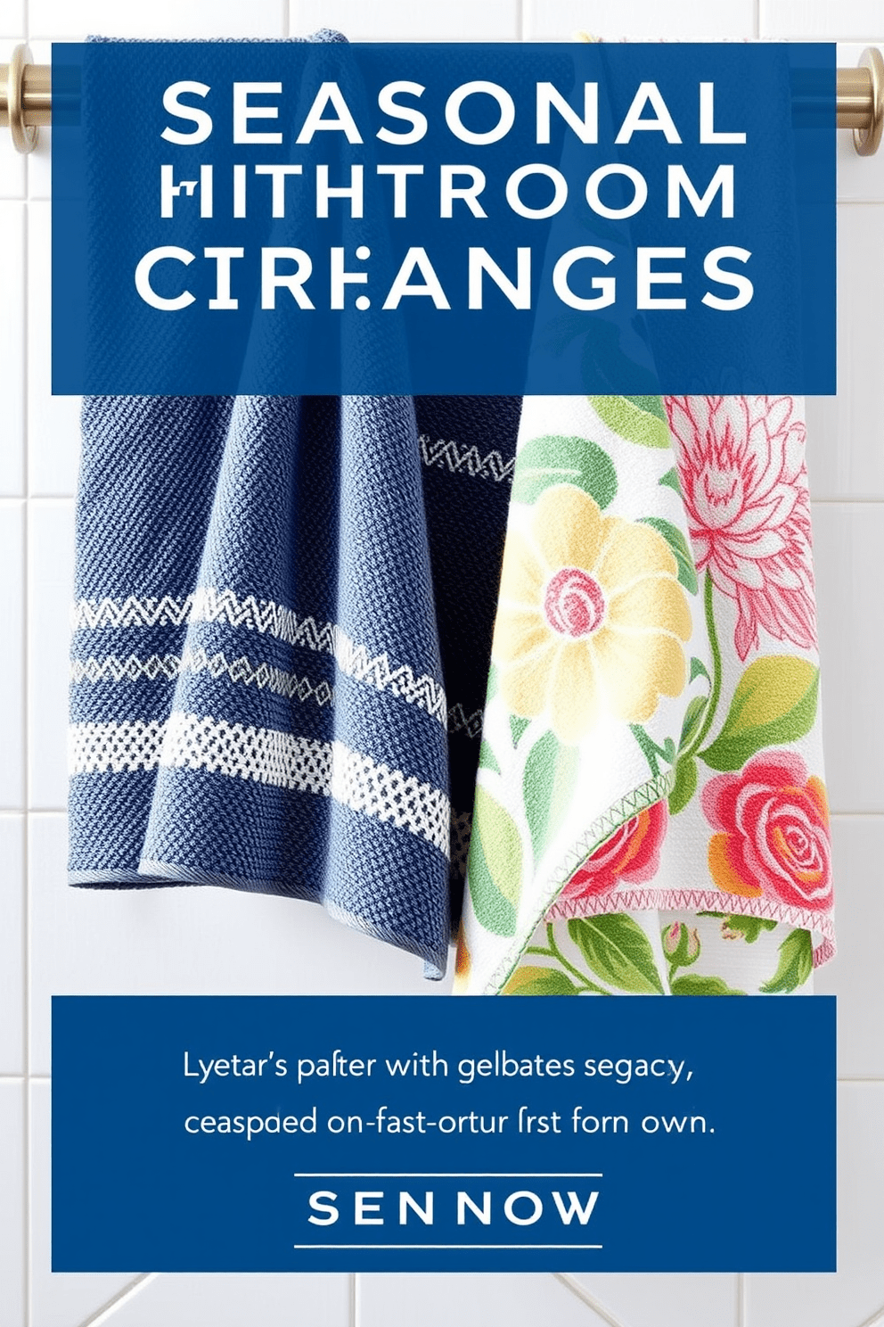 Seasonal towel changes can transform your bathroom into a refreshing space. Consider using vibrant colors and patterns that reflect the current season for a lively touch. For winter, opt for deep hues like navy or burgundy with soft textures. In spring, choose pastel shades and floral designs to bring a sense of renewal and warmth.