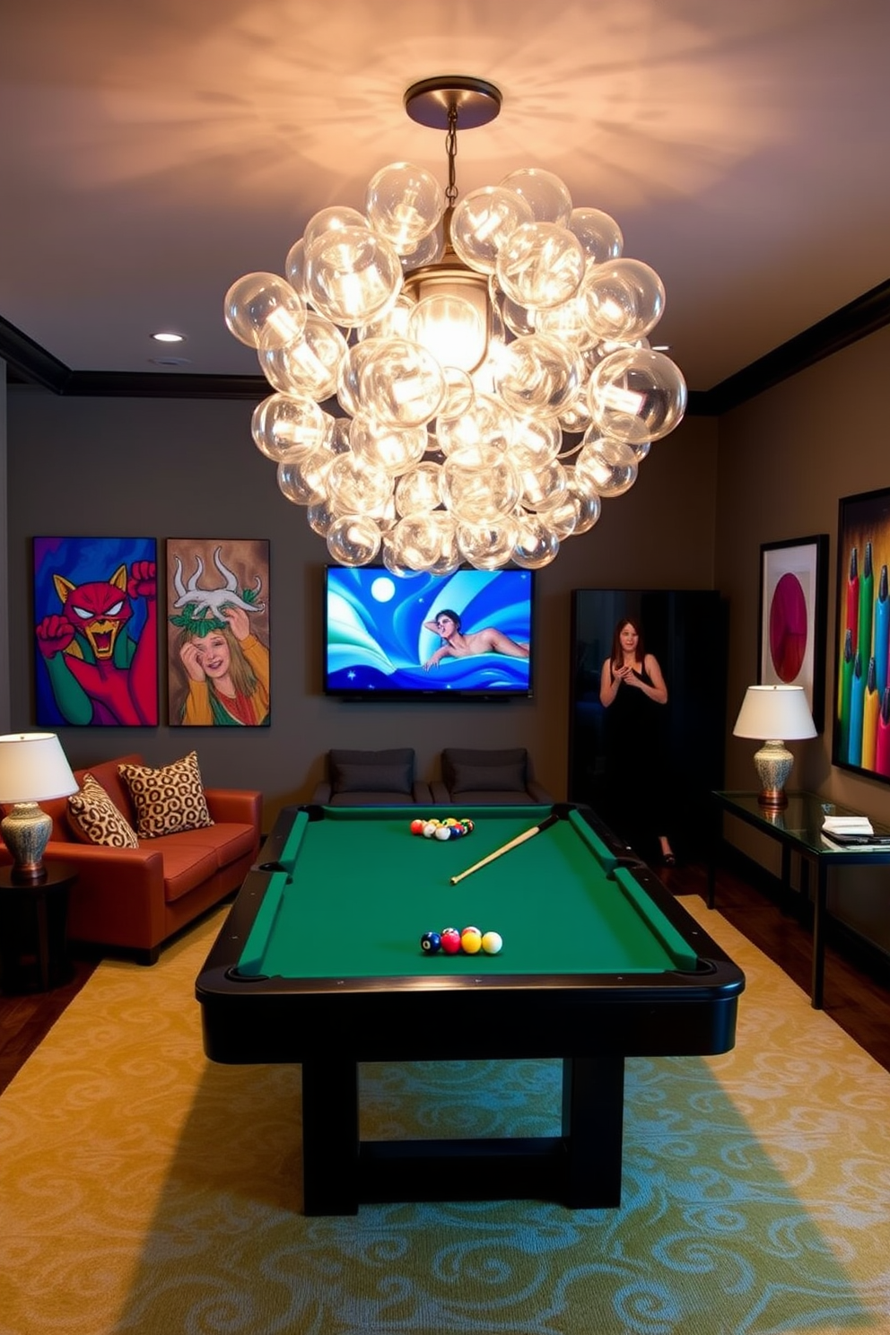 Creative lighting fixtures for unique flair. Imagine a stunning chandelier made of glass orbs that casts a warm glow across the room. Home Game Room Design Ideas. Envision a vibrant space with a pool table at the center, surrounded by comfortable seating and colorful wall art.