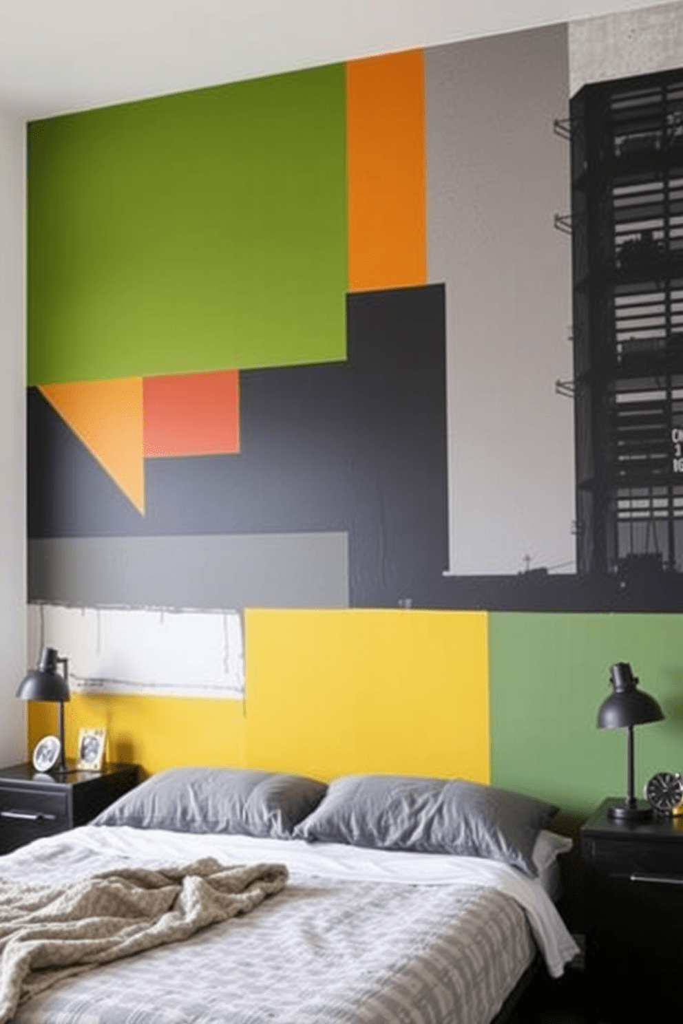 Artistic wall murals create a unique focal point that reflects personal style and interests. In a men's bedroom, bold colors and abstract designs can enhance the overall aesthetic while providing a modern vibe. Consider incorporating a mural that features geometric patterns or urban landscapes. This will add depth to the space and serve as a conversation starter for guests.