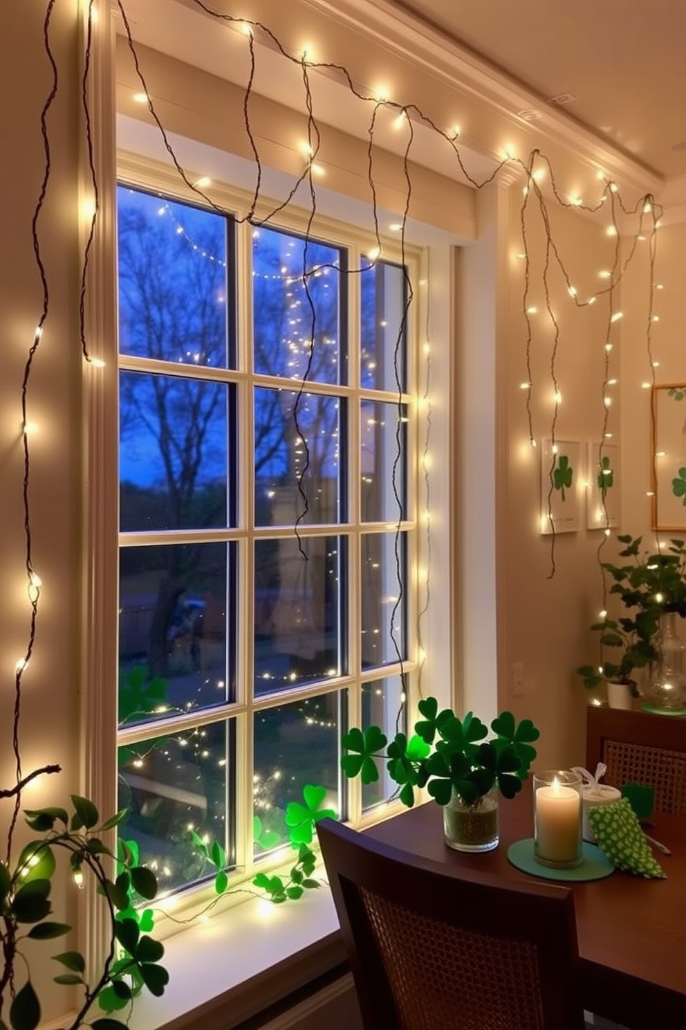 Hanging twinkling fairy lights around windows creates a whimsical and inviting atmosphere. The soft glow of the lights enhances the beauty of the room, making it feel warm and cozy. For St. Patrick's Day decorating ideas, consider incorporating green accents and shamrock motifs throughout the space. Use festive garlands and table centerpieces to add a cheerful touch to your home.