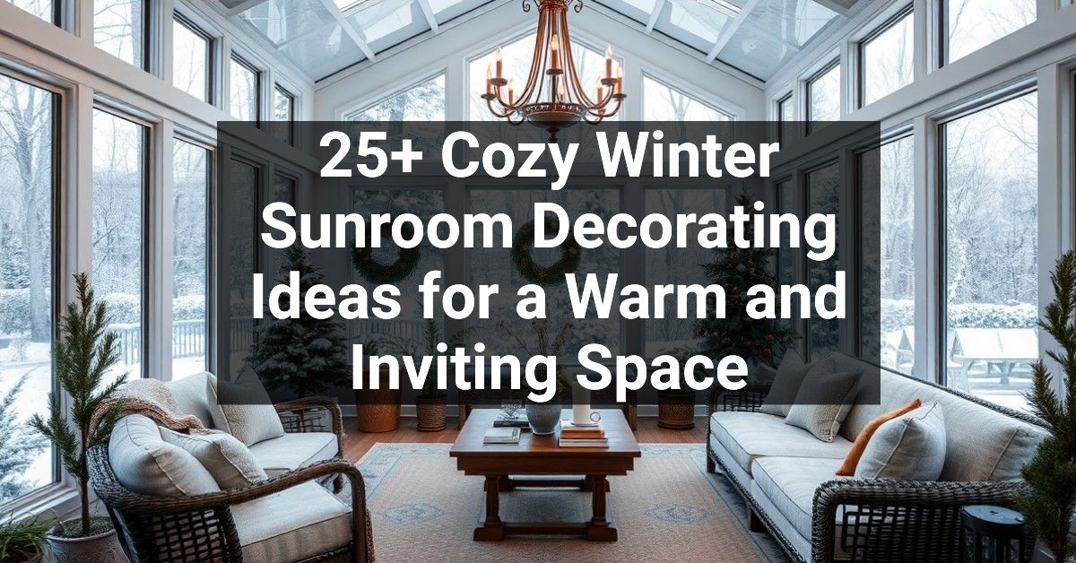 25+ Cozy Winter Sunroom Decorating Ideas for a Warm and Inviting Space