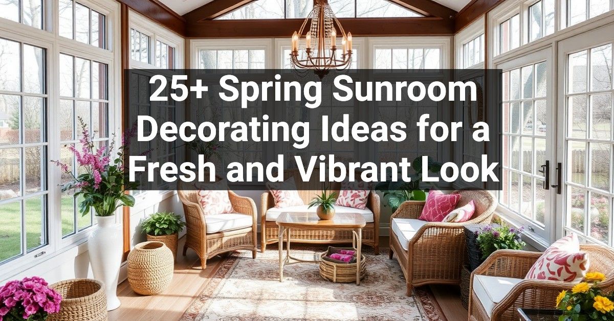 25+ Spring Sunroom Decorating Ideas for a Fresh and Vibrant Look