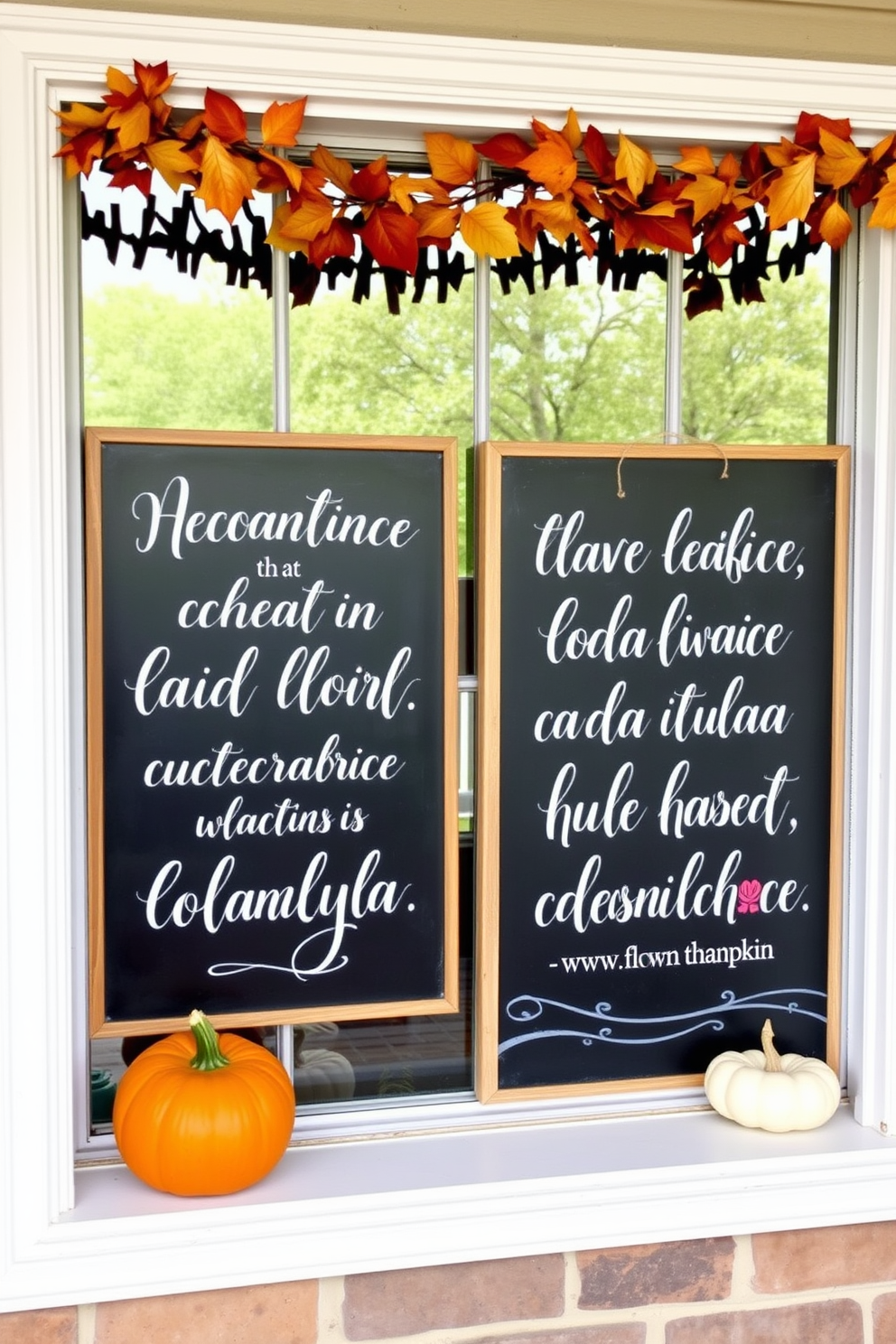 Seasonal quotes on chalkboard signs can add a charming touch to any interior space. Use elegant handwritten fonts to create inviting messages that reflect the spirit of the season. For Fall Window Decorating Ideas, consider incorporating warm colors and natural elements. Hang garlands of autumn leaves and place pumpkins on the windowsill to create a cozy atmosphere.