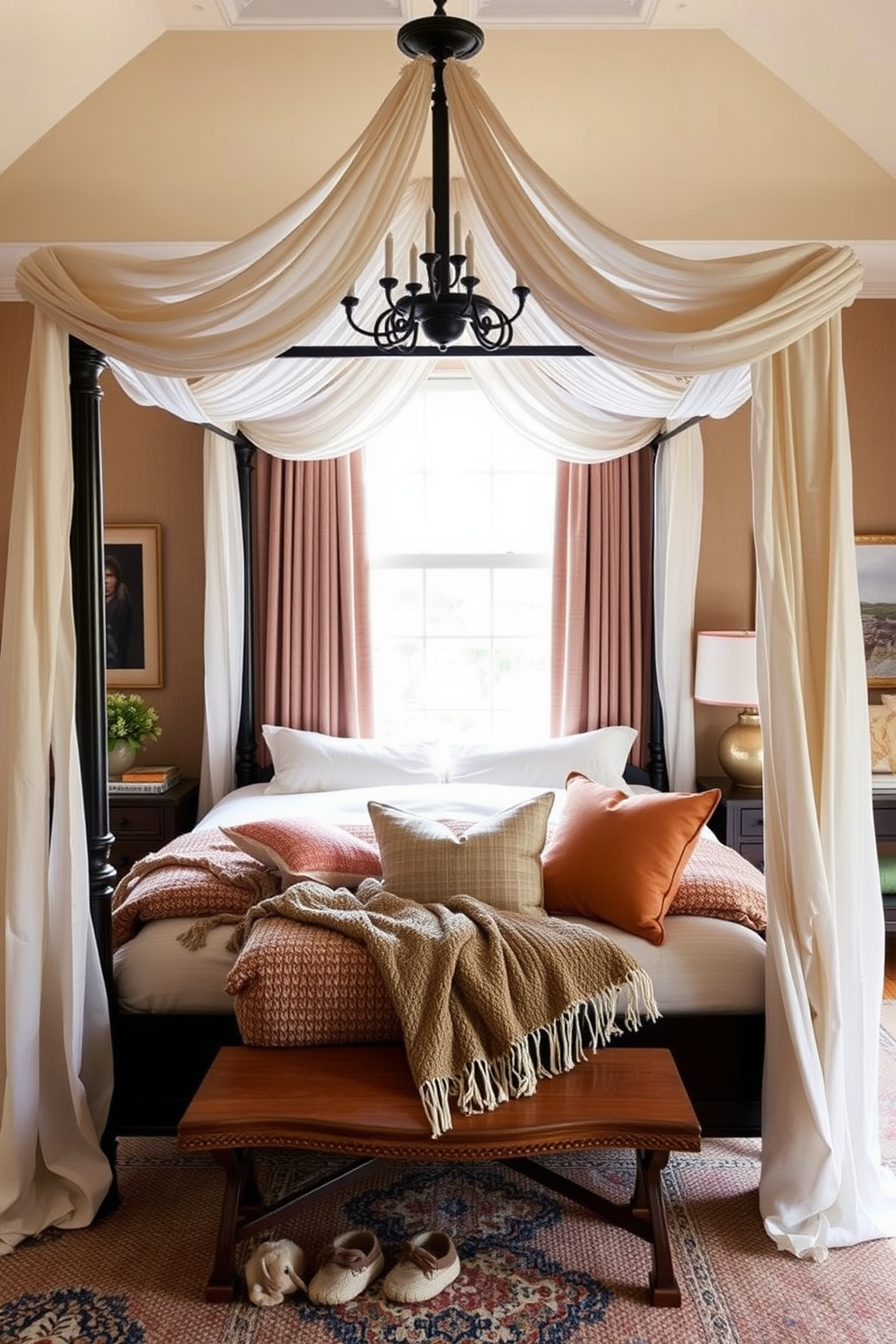 Opt for a canopy bed to create an elegant focal point in your Labor Day bedroom. The bed is draped with soft, flowing fabrics that add a touch of luxury and comfort. Incorporate warm tones and cozy textiles to evoke a relaxed atmosphere. Add decorative pillows and a plush throw blanket to enhance the inviting feel of the space.