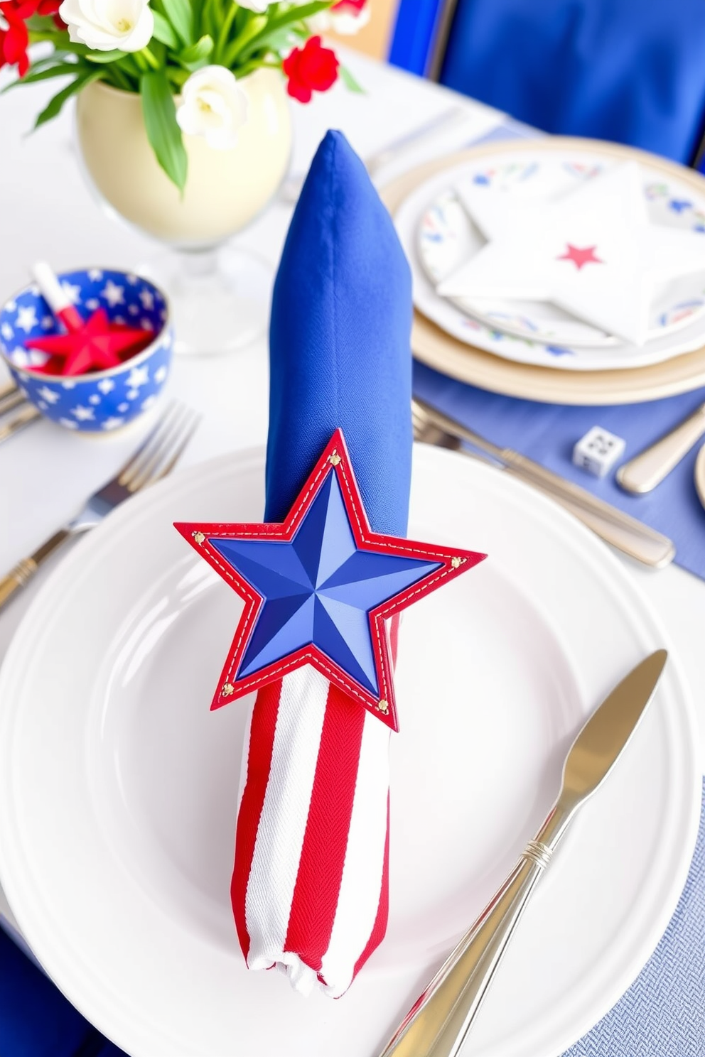 Festive napkin holders designed with stars are perfect for adding a touch of celebration to your Labor Day table setting. These holders can be crafted from materials like wood or metal, featuring intricate star designs that complement the festive atmosphere. Incorporate vibrant colors like red, white, and blue to enhance the patriotic theme of your decorations. Pair these napkin holders with coordinating tableware and centerpieces to create a cohesive and inviting dining experience.