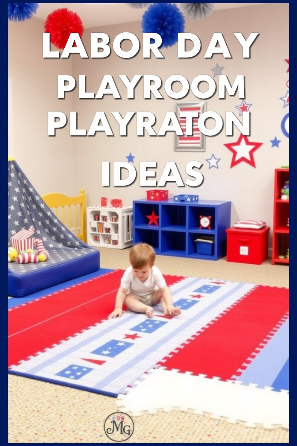 Soft play mats create a cozy and safe environment for children to explore and play. The vibrant colors and playful patterns encourage creativity and imagination in the playroom. Labor Day Playroom Decorating Ideas include incorporating red, white, and blue accents to celebrate the holiday. Use themed decorations like stars and stripes to create a festive atmosphere while maintaining a fun and inviting space for kids.