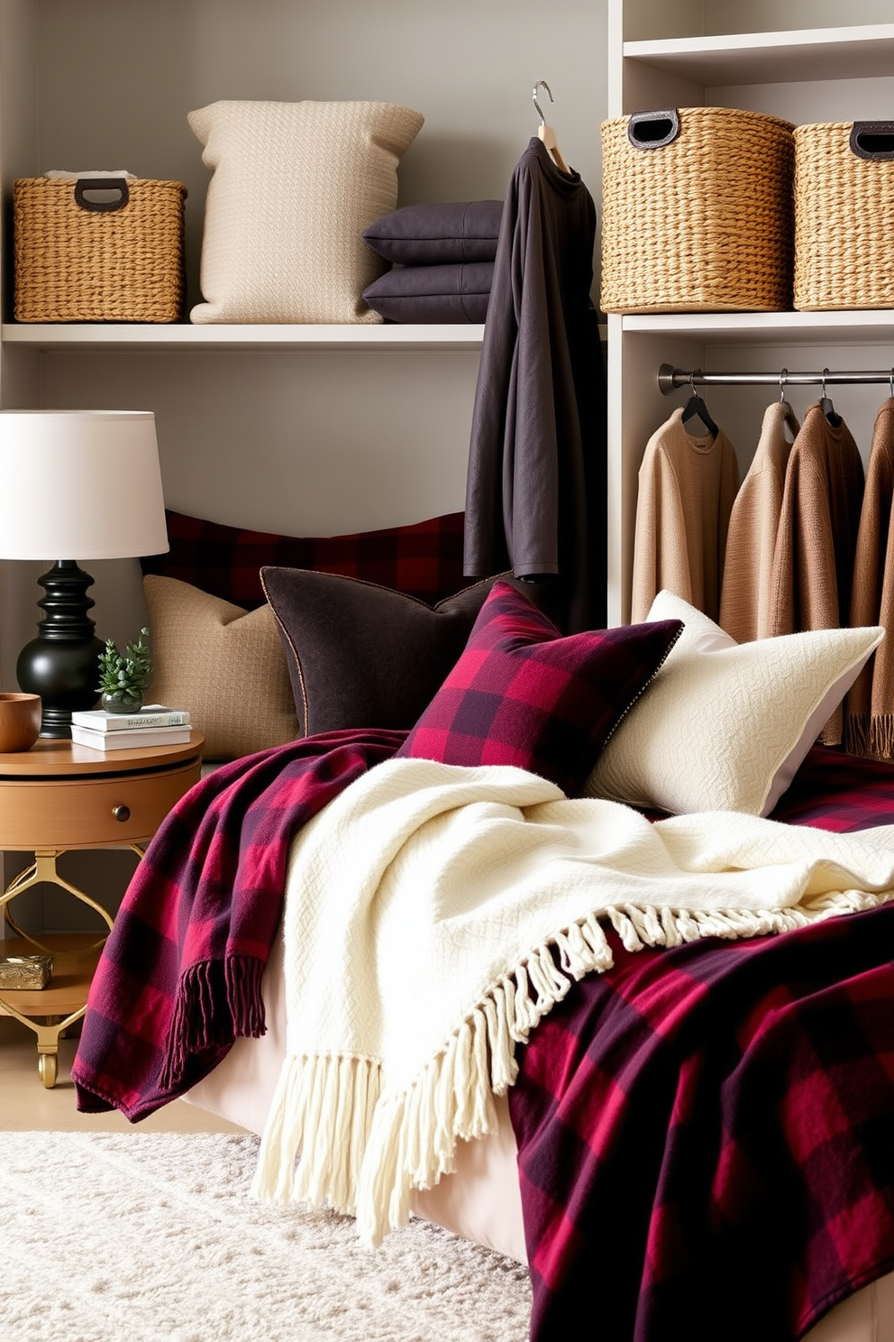 Cozy flannel sheets in rich, deep colors create a warm and inviting atmosphere for the winter season. Layer them with plush throw blankets and decorative pillows to enhance comfort and style. Winter closet decorating ideas include using soft, neutral colors to create a serene space. Incorporate stylish storage solutions like woven baskets and elegant hangers to keep your winter essentials organized and accessible.