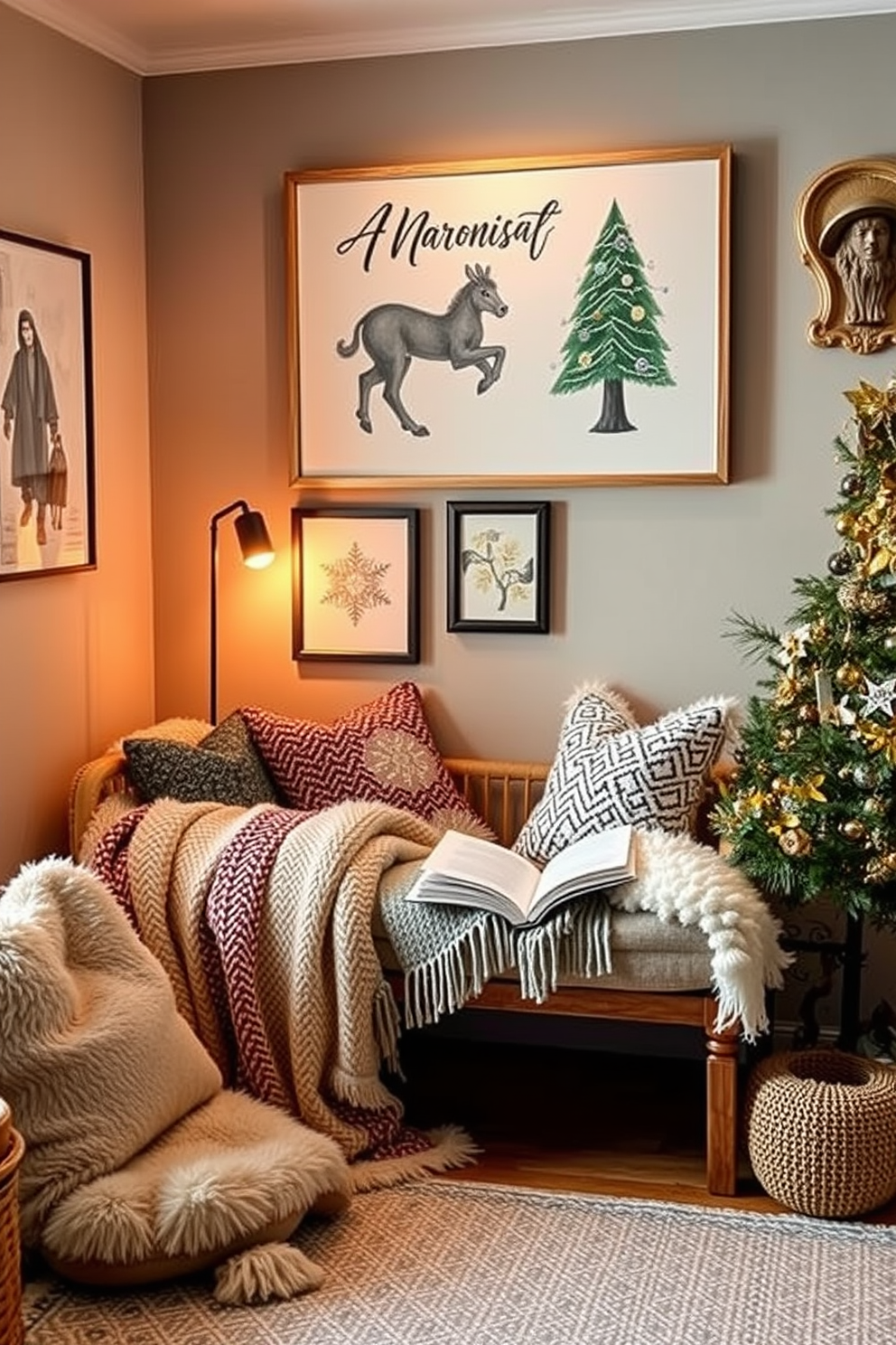 Personalized wall art adds character and warmth to any space. Consider incorporating custom pieces that reflect your personality and interests. Create a cozy winter reading nook that invites relaxation and comfort. Use soft blankets, plush cushions, and warm lighting to enhance the inviting atmosphere.